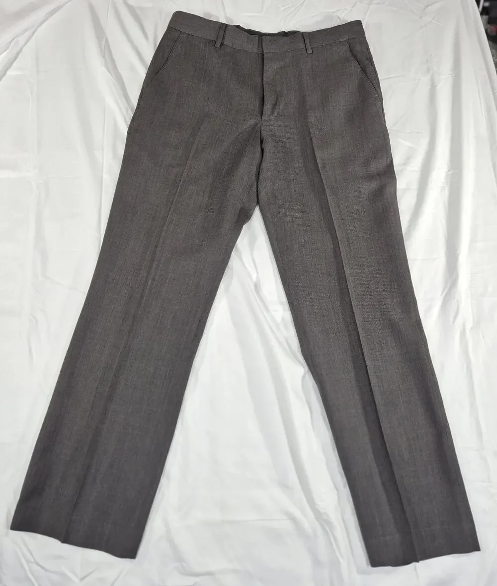 Banana Republic Wool Blend Dress Pants 33x32 Charcoal Gray Textured Trousers